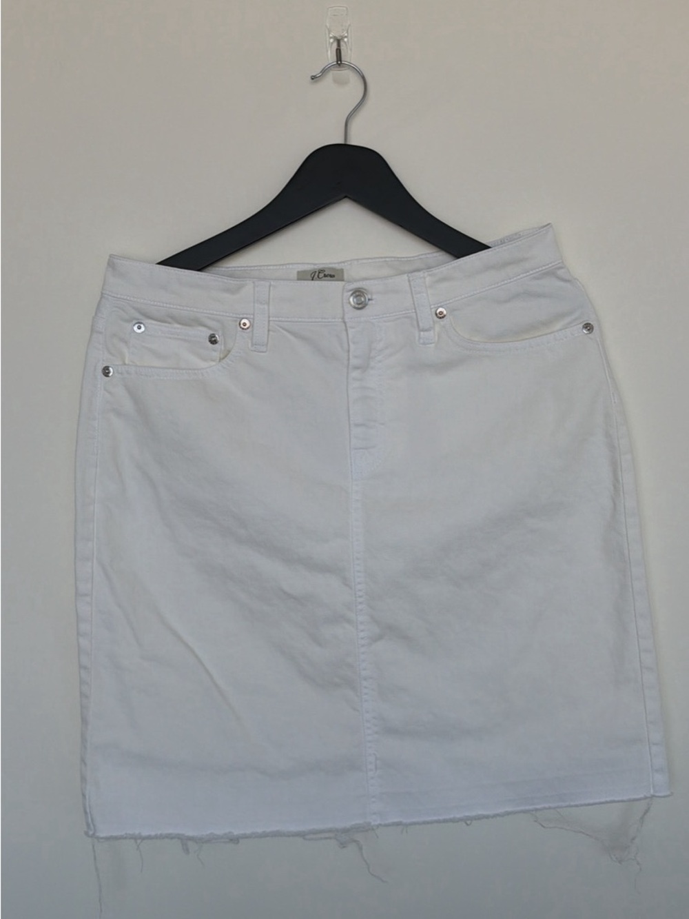 J. Crew White Denim Skirt
